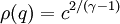 
\rho(q) = c^{2/(\gamma-1)}
