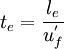 {t_{e}}=\frac{l_e}{u_f^{'}}
