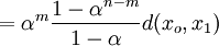 = \alpha^m \frac{ 1 - \alpha^{n-m} }{1 - \alpha} d(x_o, x_1) 